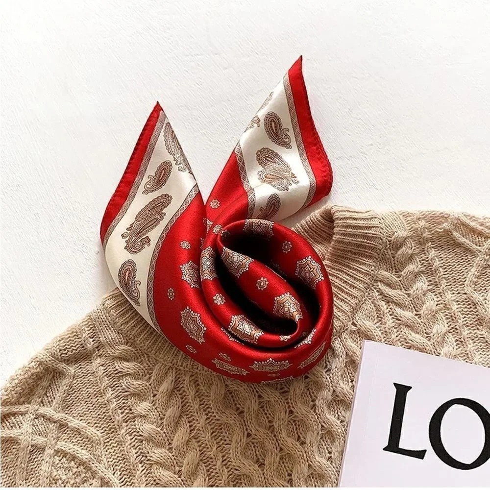 Red Paisley Silk Scarf